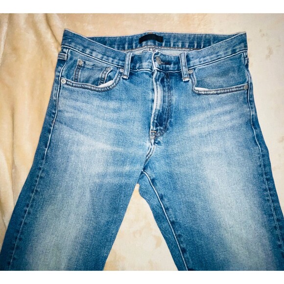 Uniqlo Jeans Mens 29x32 Fits 30x31 Redline Selvedge Whiskering Faded  Blue Denim - Picture 13 of 16